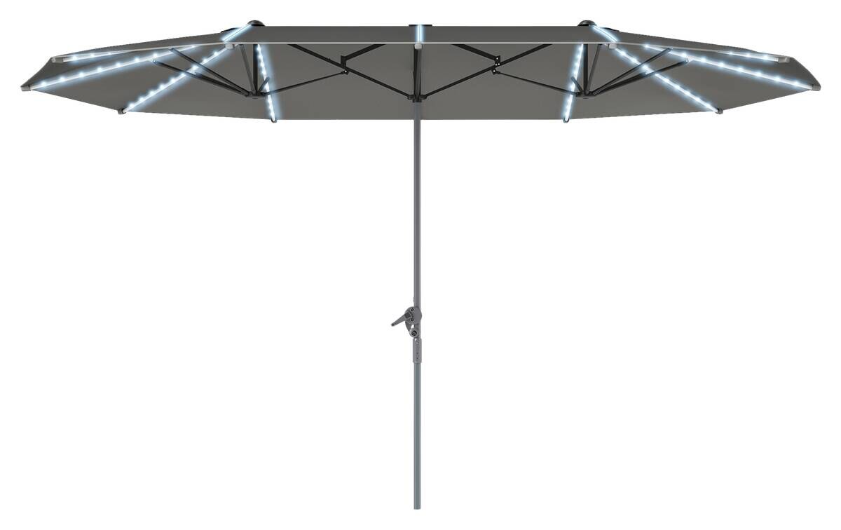 Outsunny Doppelsonnenschirm dunkelgrau Aluminium B/H/L: ca. 267x249x451 cm