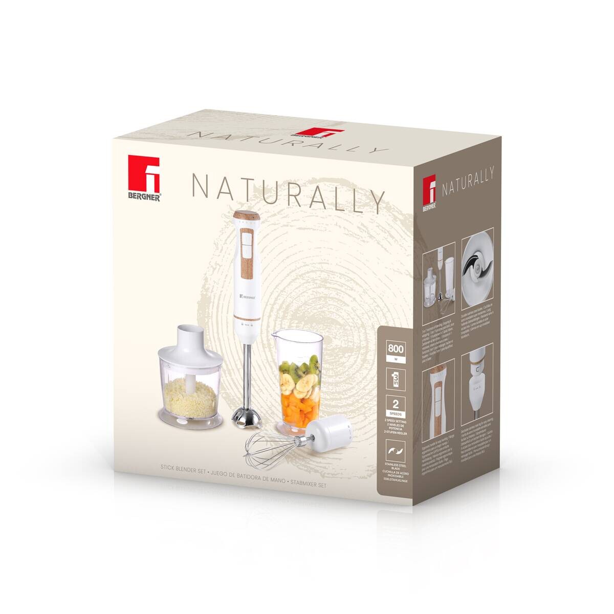 BERGNER Stabmixer weiß Edelstahl B/H/L: ca. 14x24,5x24 cm