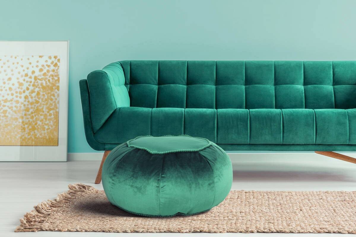 360 Living Hocker Taj Mahal 300 grün H/D: ca. 35x65 cm