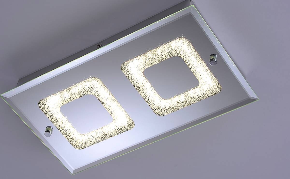 Just Light LED-Deckenleuchte LISA 11571-17 Chrom klar Glas Metall B/H/T: ca. 20x5,8x36 cm 2 Brennstellen