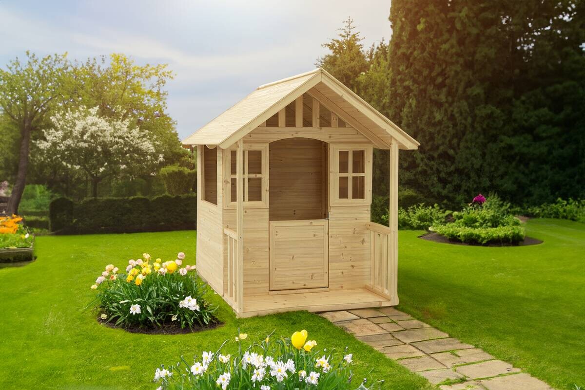 Zwerkules Spielhaus Villa natur B/H/L: ca. 121x140x137 cm