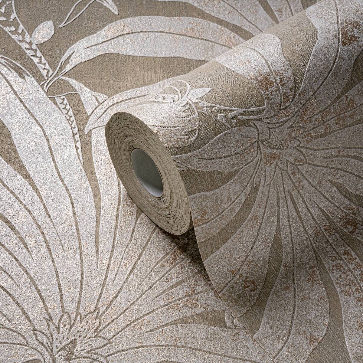 A.S.Creation Vliestapete weiß grau gold B/H/D: ca. 53x1005x9,4 cm