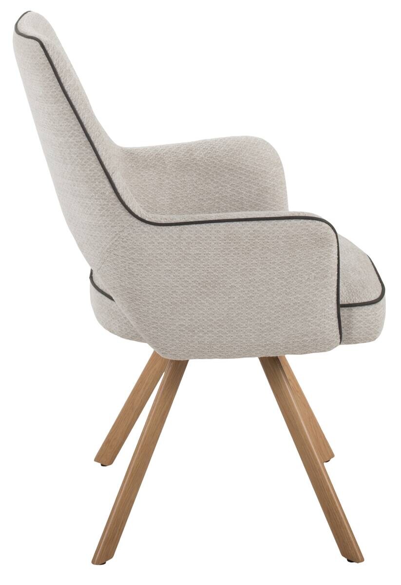 Stuhl Nila beige Webstoff B/H/T: ca. 62x90x62 cm