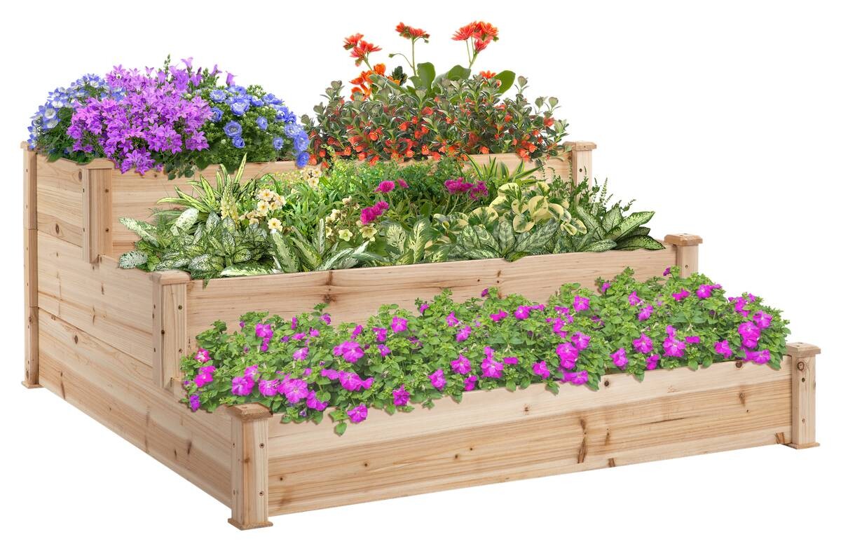 Outsunny Hochbeet B/H/L: ca. 124x56x124 cm
