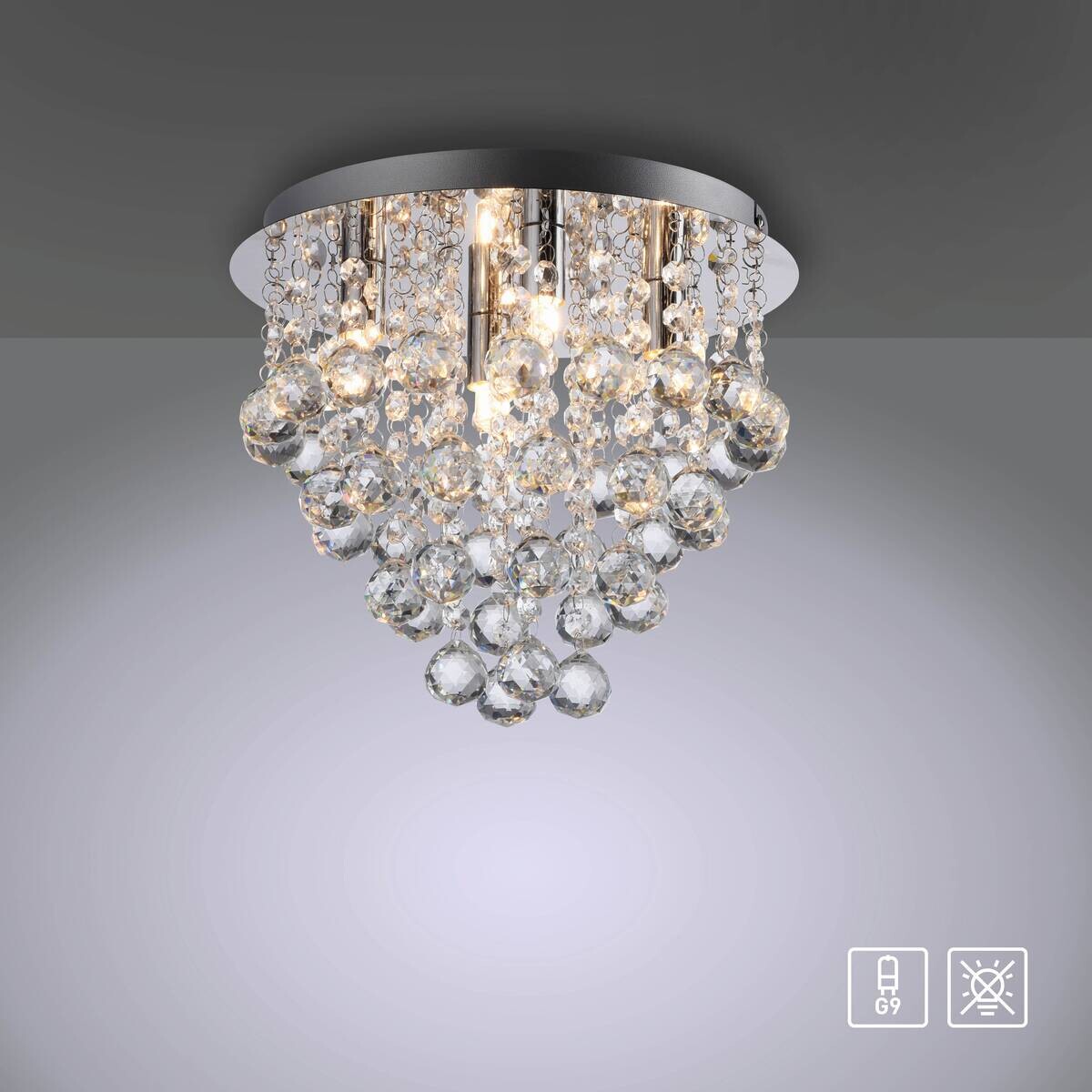 Just Light LED-Kronleuchter Kulunka B/H/L: ca. 28x25x28 cm