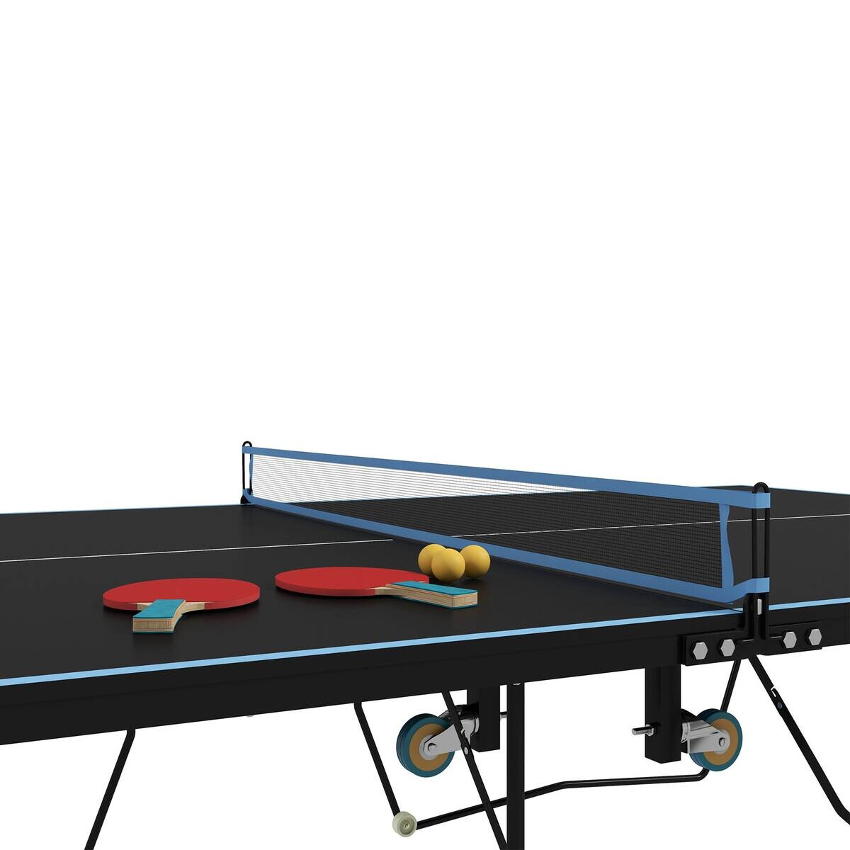 SPORTNOW Tischtennisplatte schwarz Stahl B/H/L: ca. 152,5x76x274 cm