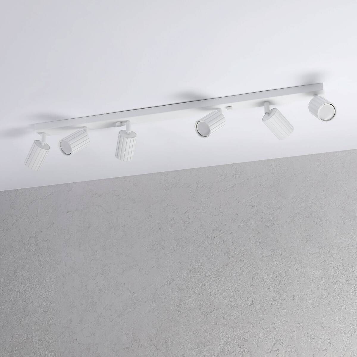 Lamkur Strahler Prisma weiß Stahl B/H/L: ca. 6,5x16,5x117 cm 6 Brennstellen