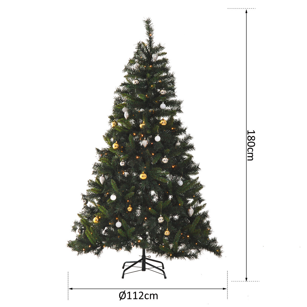 HOMCOM Tannenbaum grün Metall H/D: ca. 180x112 cm