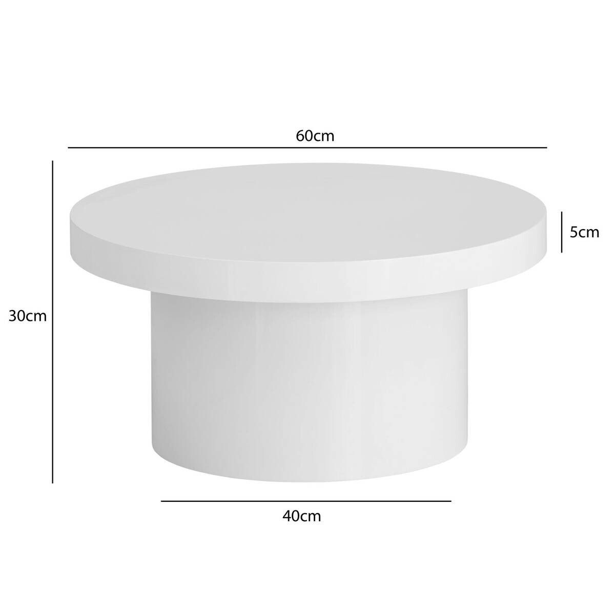 Wohnling Couchtisch weiß MDF B/H/T: ca. 60x30x60 cm