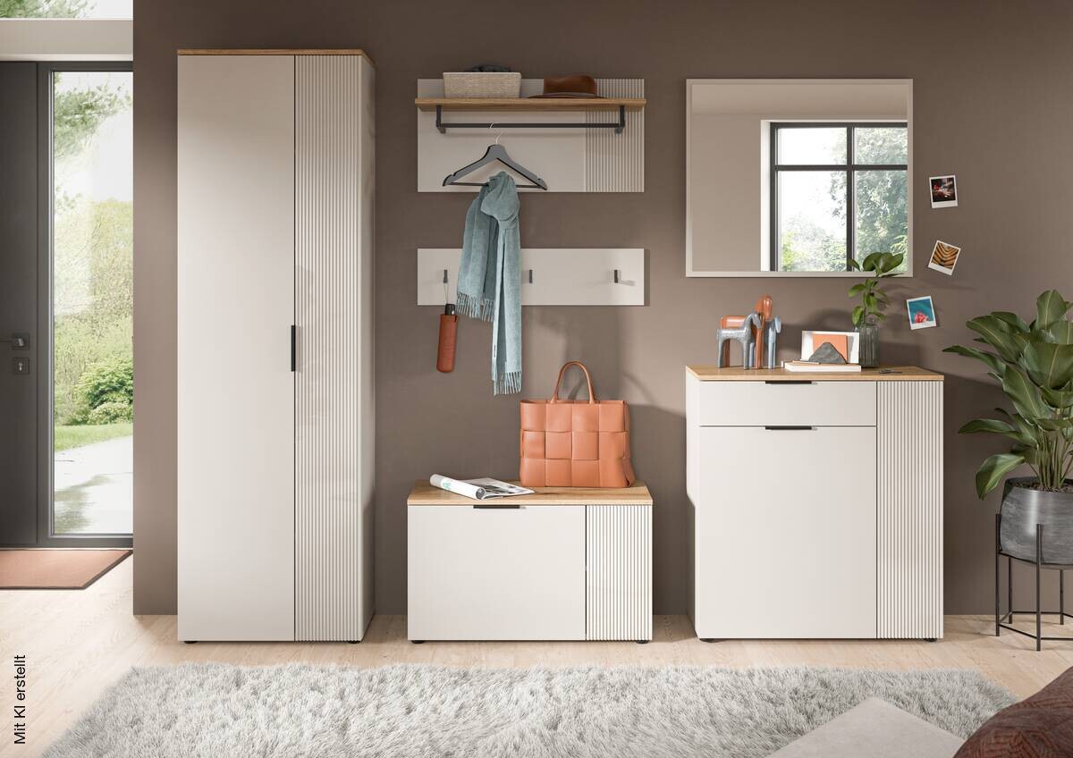 Garderobe Slide Kaschmirgrau Nachbildung Evoke Oak Nachbildung B/H/T: ca. 250x190x36 cm