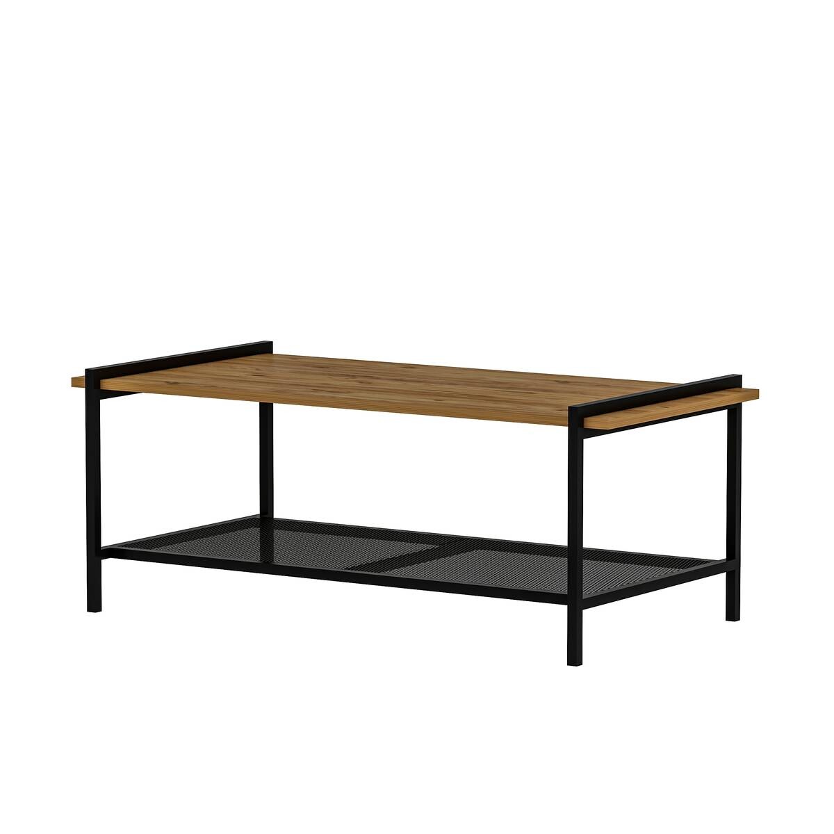 Couchtisch Lara walnuss Nachbildung schwarz B/H/T: ca. 120x45x60 cm