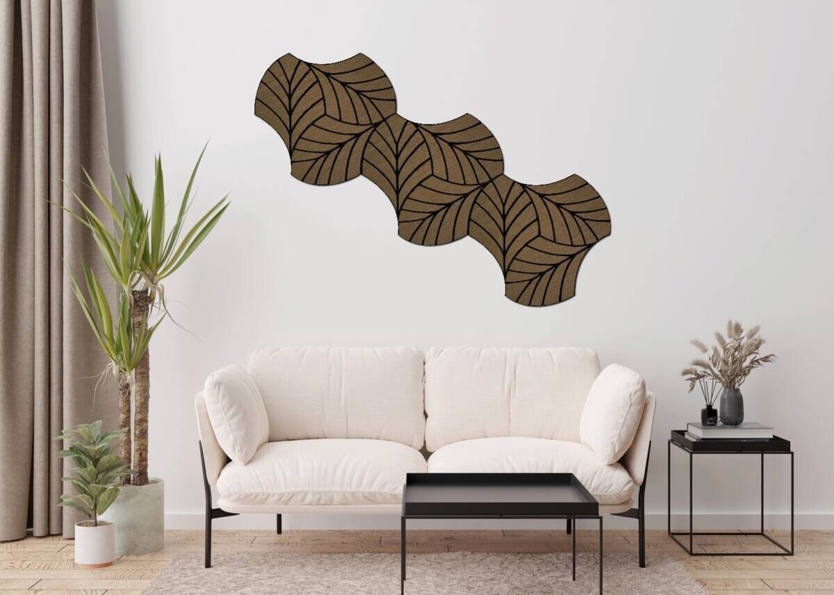 Wandpaneel braun B/H: ca. 64x60 cm