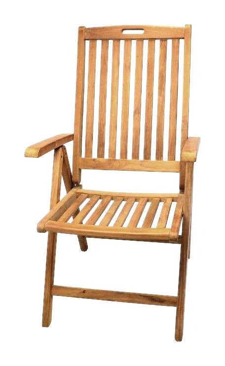 VCM Gartenstuhl braun Teakholz B/H/T: ca. 56x110x75 cm