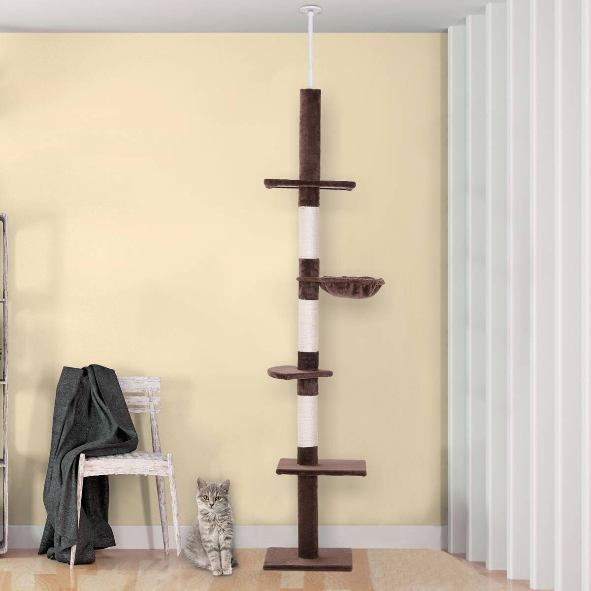 PawHut Kratzbaum braun Polyester B/H/L: ca. 30x260x40 cm