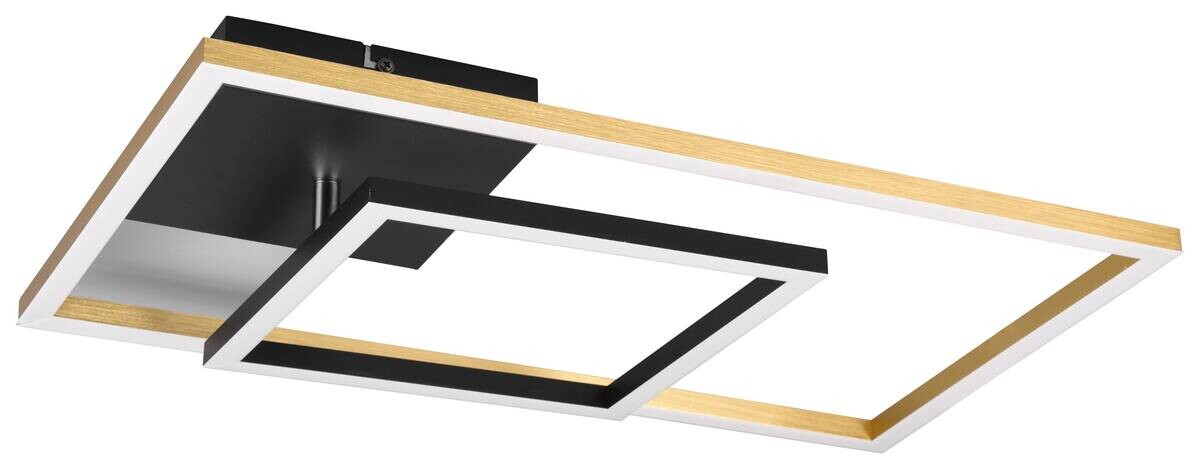 LED-Deckenleuchte schwarz messing Metall B/H/L: ca. 7,5x63,5x37 cm