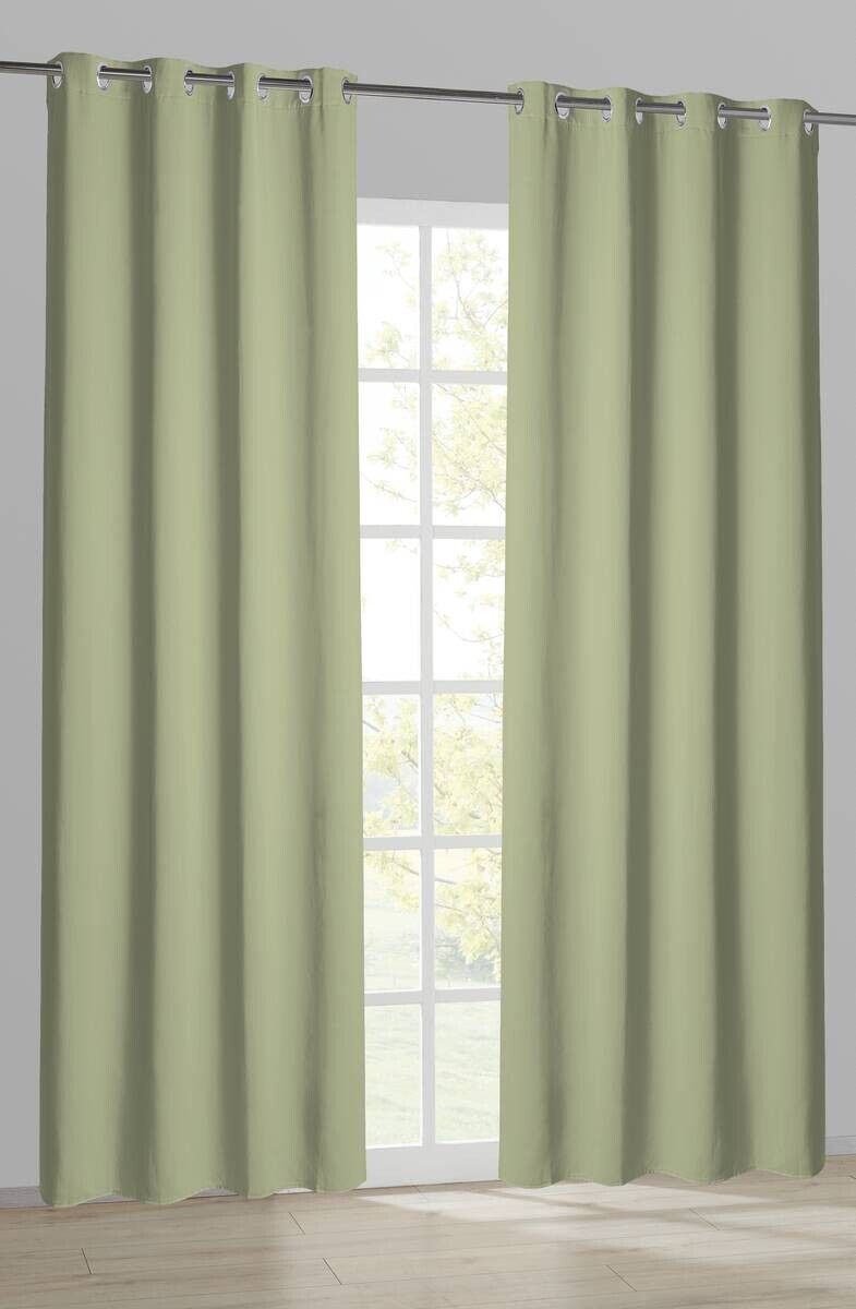 Ösenvorhang Verona grün B/L: ca. 140x245 cm