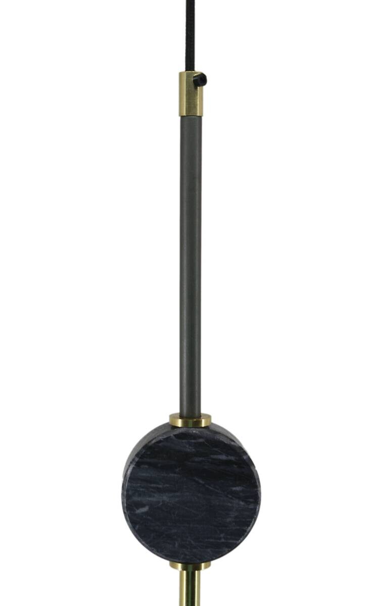 Kayoom Pendelleuchte schwarz Marmor Kupfer Eisen B/H/L: ca. 4x65x8 cm E27 1 Brennstellen