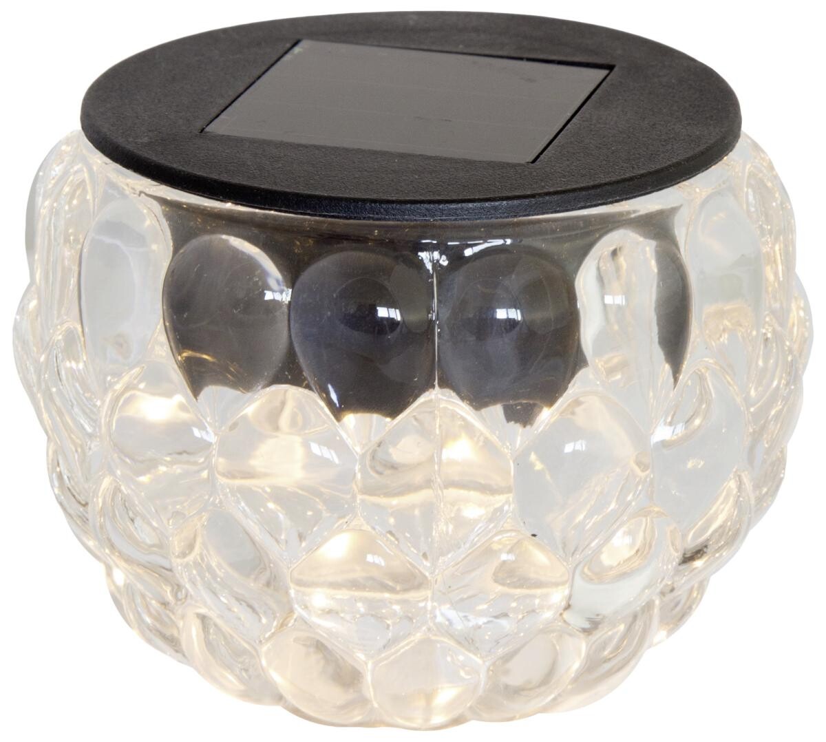 Solarleuchte 33584-12 schwarz klar Kunststoff Glas H/D: ca. 6x8 cm