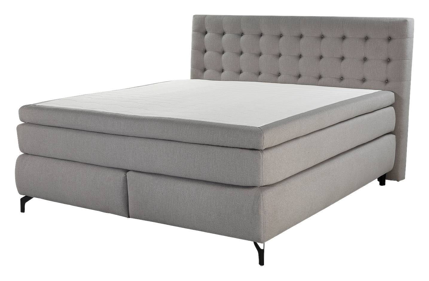 Boxspringbett grau Flachgewebe Liegefläche B/L: ca. 180x200 cm