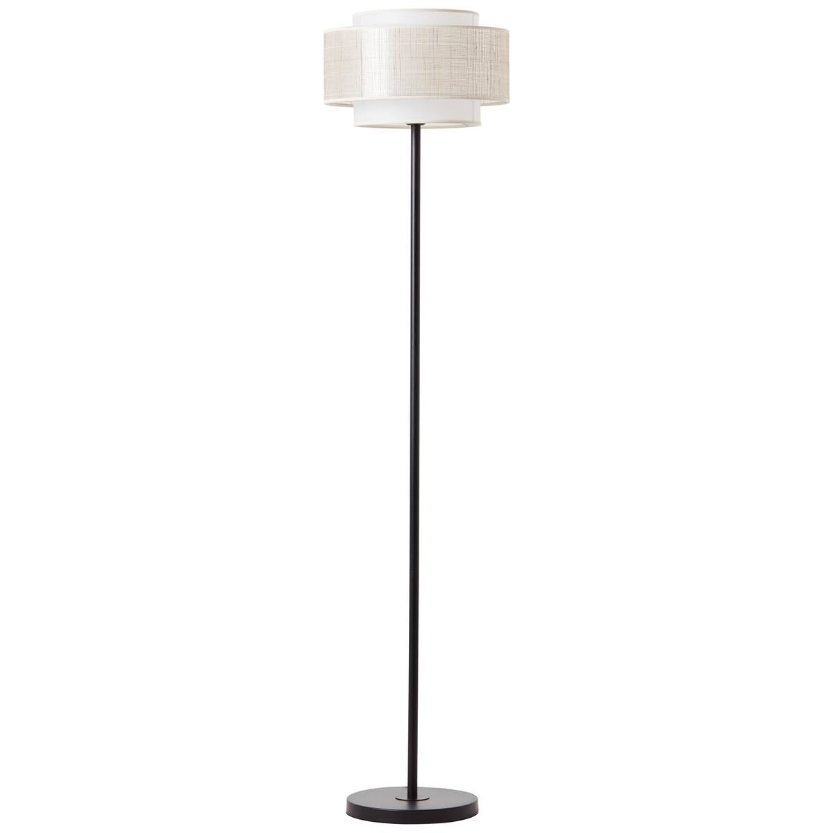 Brilliant Stehlampe Odar 93134/09 schwarz beige Metall Textil Papier H/D: ca. 152,5x36 cm E27 1 Brennstellen