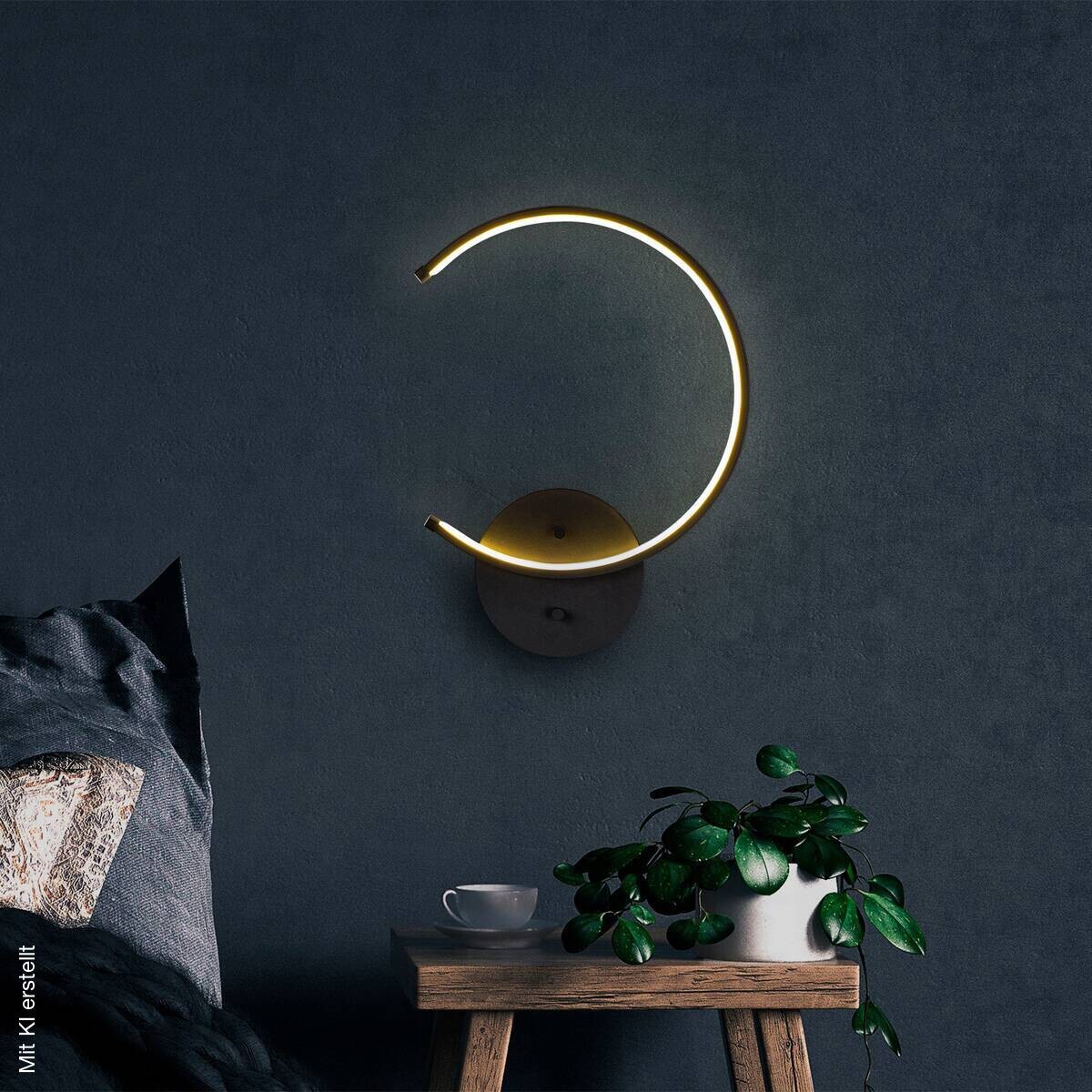 Opviq Wandleuchte Moon schwarz Metall B/H/T/L: ca. 33x46x6x33 cm