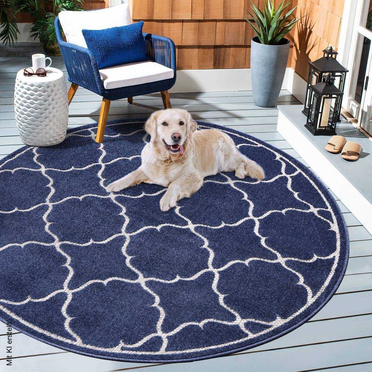 Sanat Outdoorteppich BERLIN blau D: ca. 120 cm