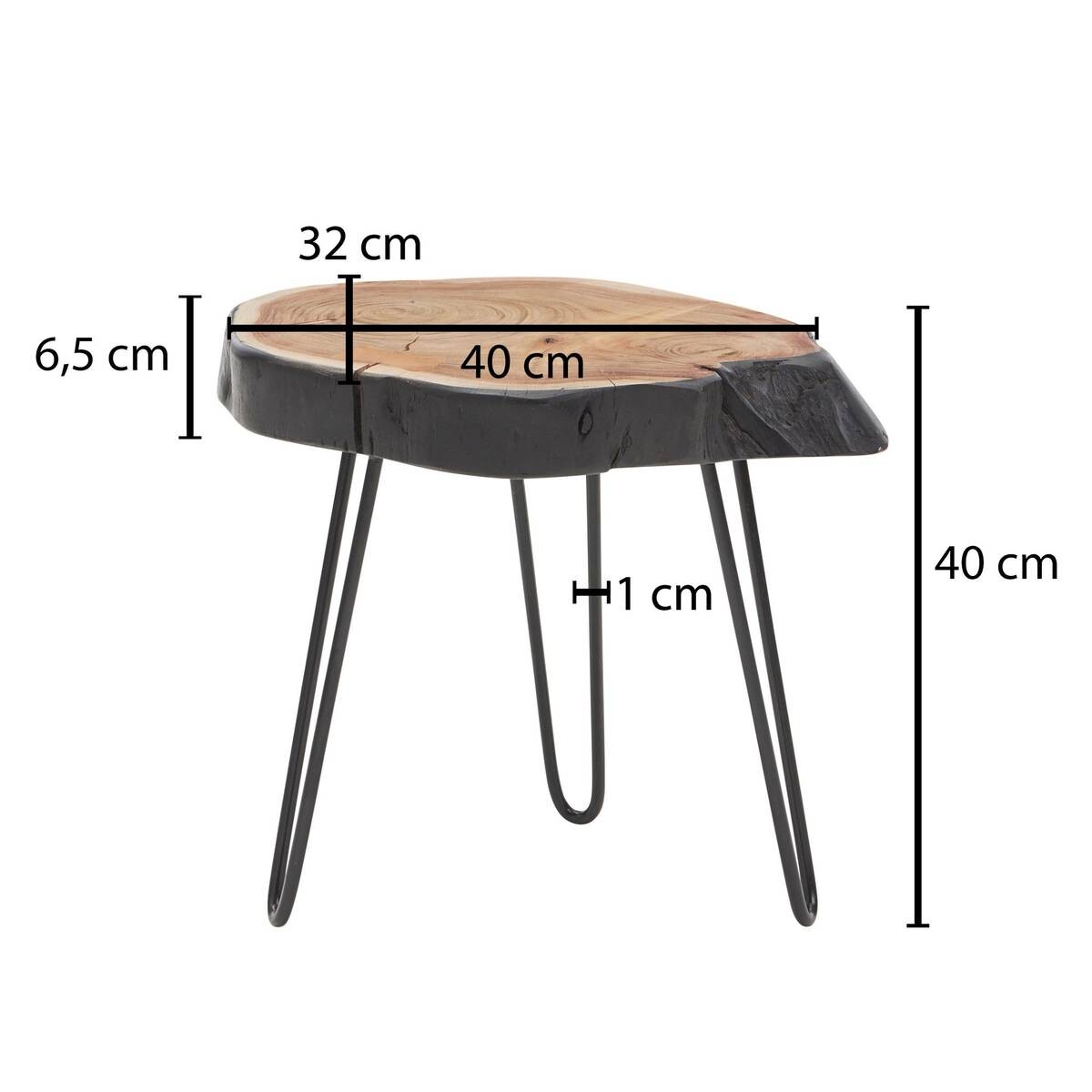 Beistelltisch braun Holz B/H/T: ca. 40x40x32 cm