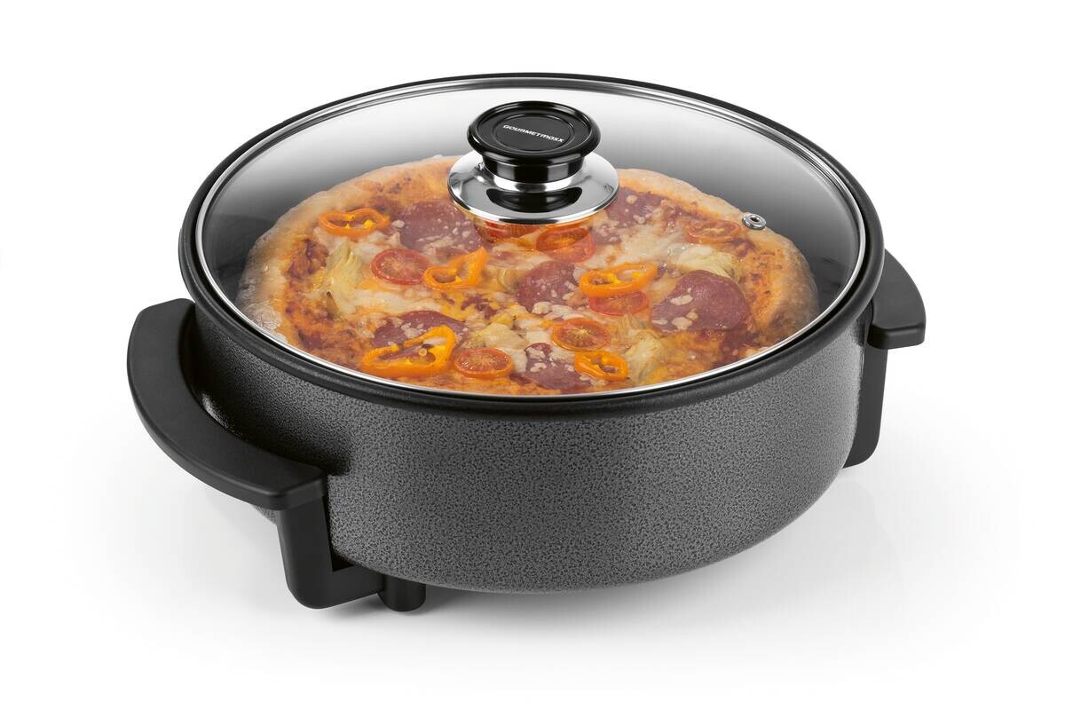 GOURMETmaxx Elektrische Party-Pfanne schwarz Edelstahl B/H/L: ca. 14,5x36x34,5 cm