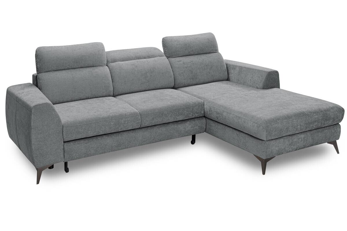 Ecksofa mit Bettfunktion und Bettkasten anthrazit Microfaser B/T: ca. 264x191 cm
