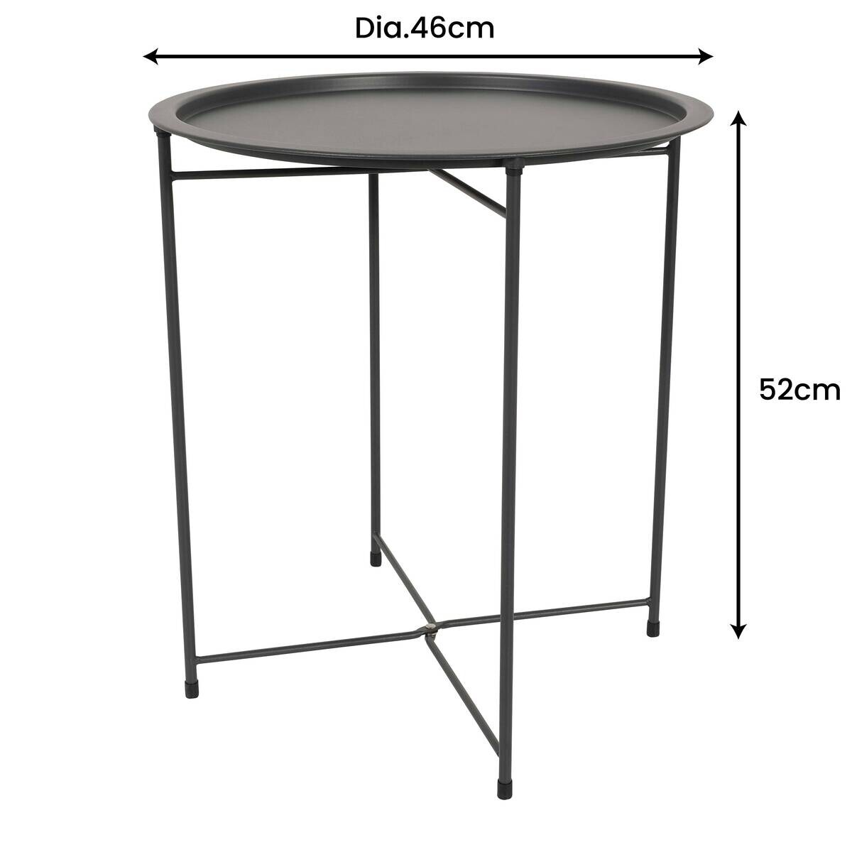 POCOline Beistelltisch anthrazit Metall H/D: ca. 52x46 cm