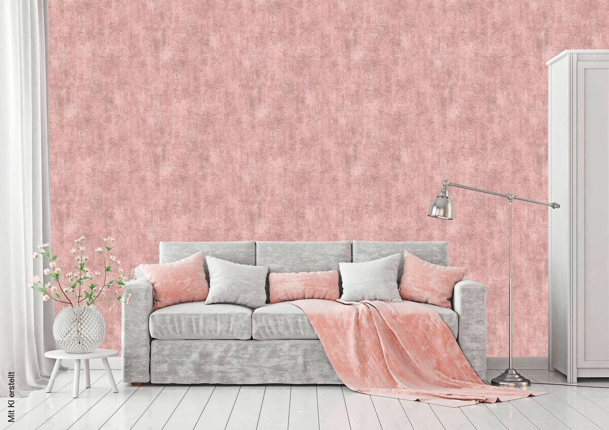 UGEPA Vinyltapete Putzoptik rosa B/L: ca. 53x1005 cm