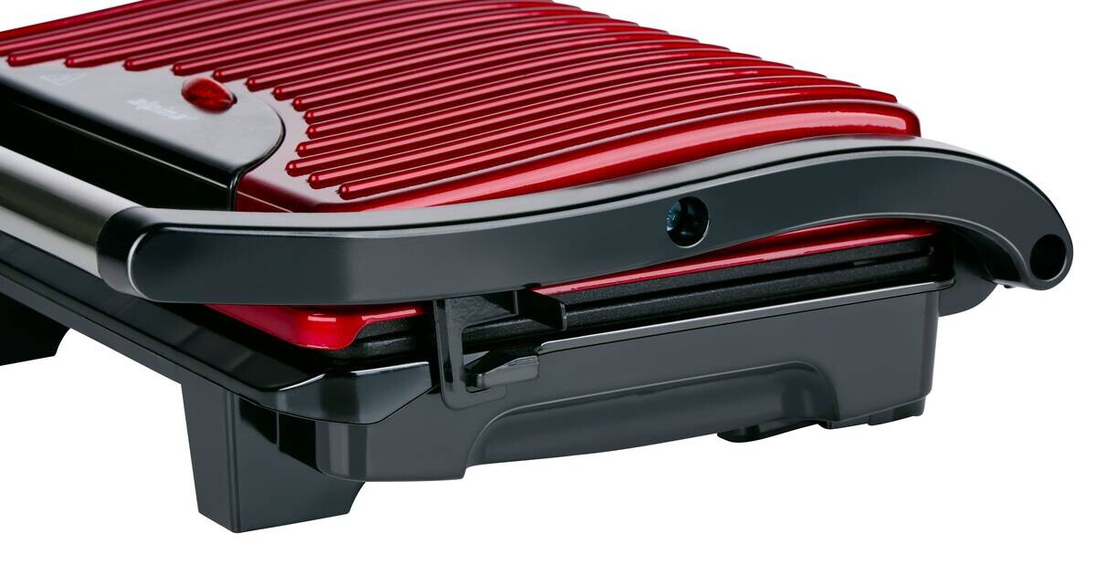 Kontaktgrill rot B/H/L: ca. 11,5x29,5x32,5 cm