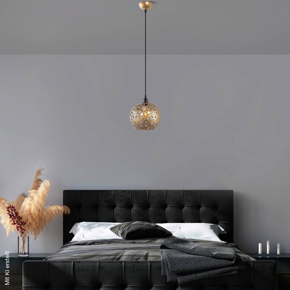 Pendelleuchte gold Metall B/H/L/D: ca. 25x119x25x25 cm E27 1 Brennstellen
