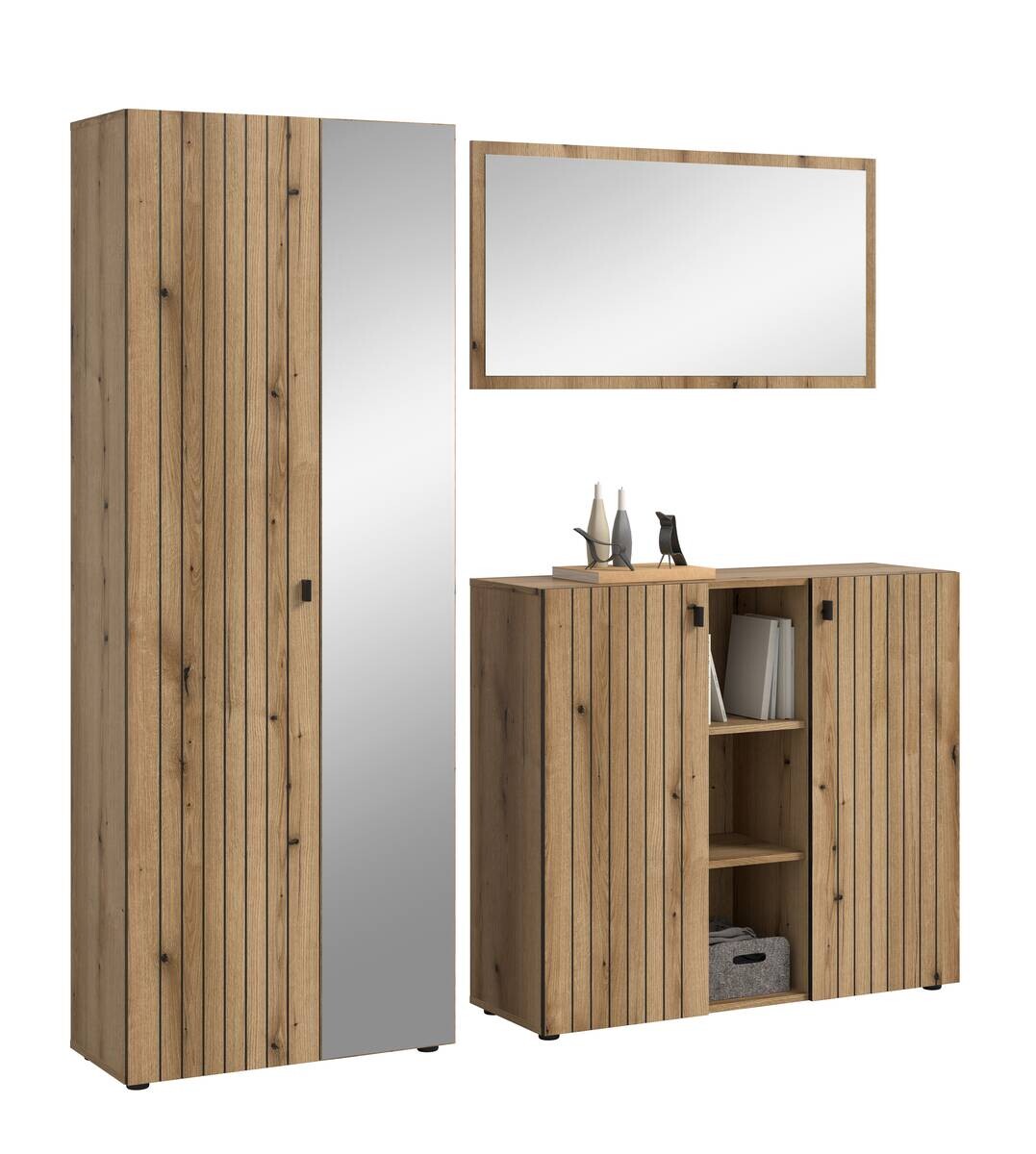 Garderobenset STATION Evoke Oak Nachbildung B/H/T: ca. 191x192x37 cm