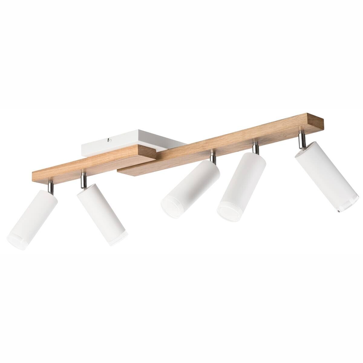 Lamkur Deckenleuchte weiß Holz B/H/L: ca. 20x23,5x84 cm 5 Brennstellen