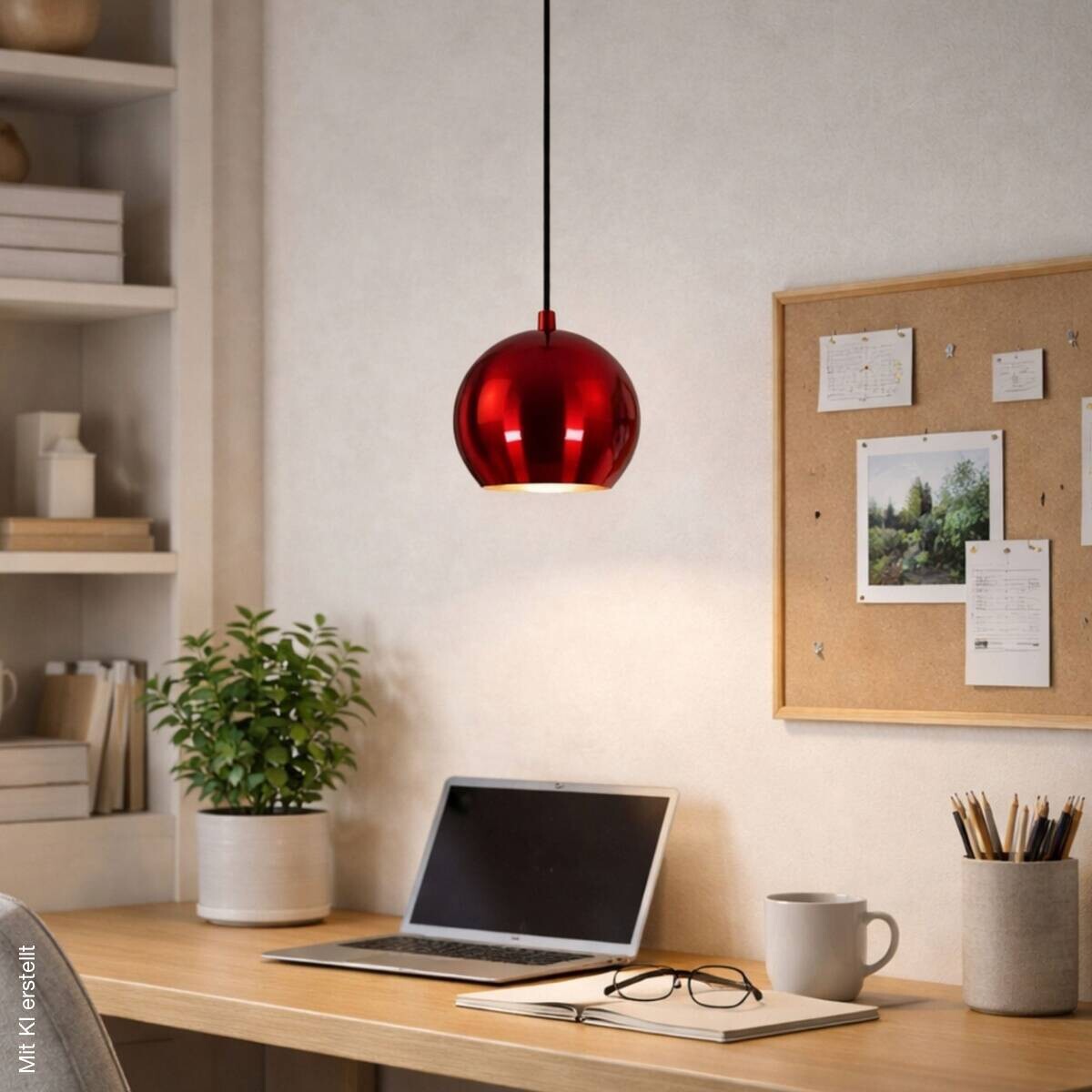 Opviq Pendelleuchte rot B/H/T: ca. 15x111x15 cm E27 1 Brennstellen