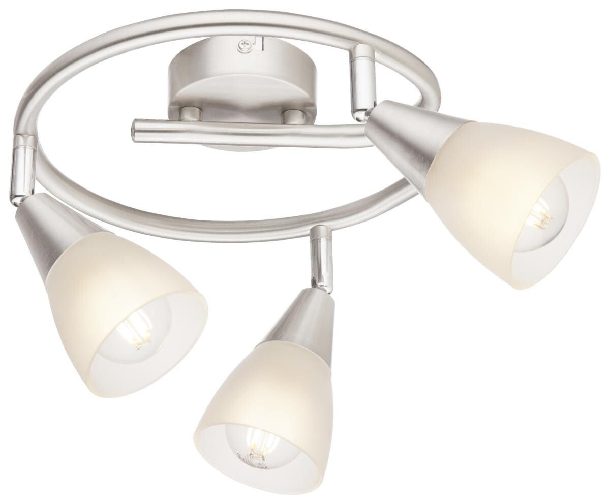 GLOBO Spotspirale Tadeus Chrom weiß Metall Glas H/D: ca. 15x25 cm 3 Brennstellen