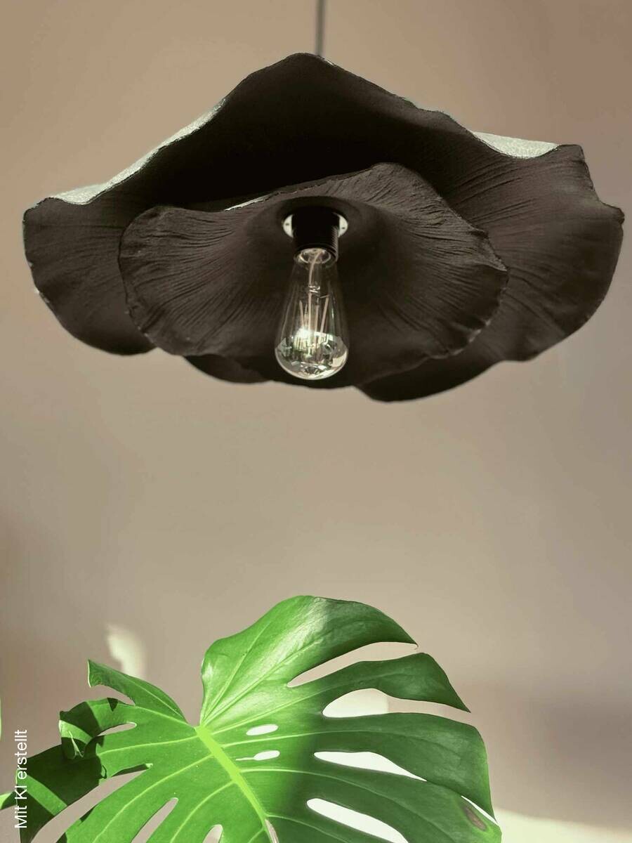 Opviq Pendelleuchte schwarz Kunststoff B/H/T/L/D: ca. 58x80x58x58x58 cm E27 1 Brennstellen