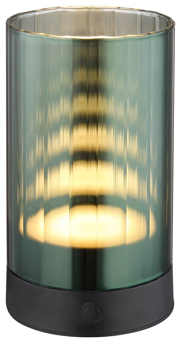 GLOBO LED-Tischleuchte grün schwarz Glas H/D: ca. 14x8 cm