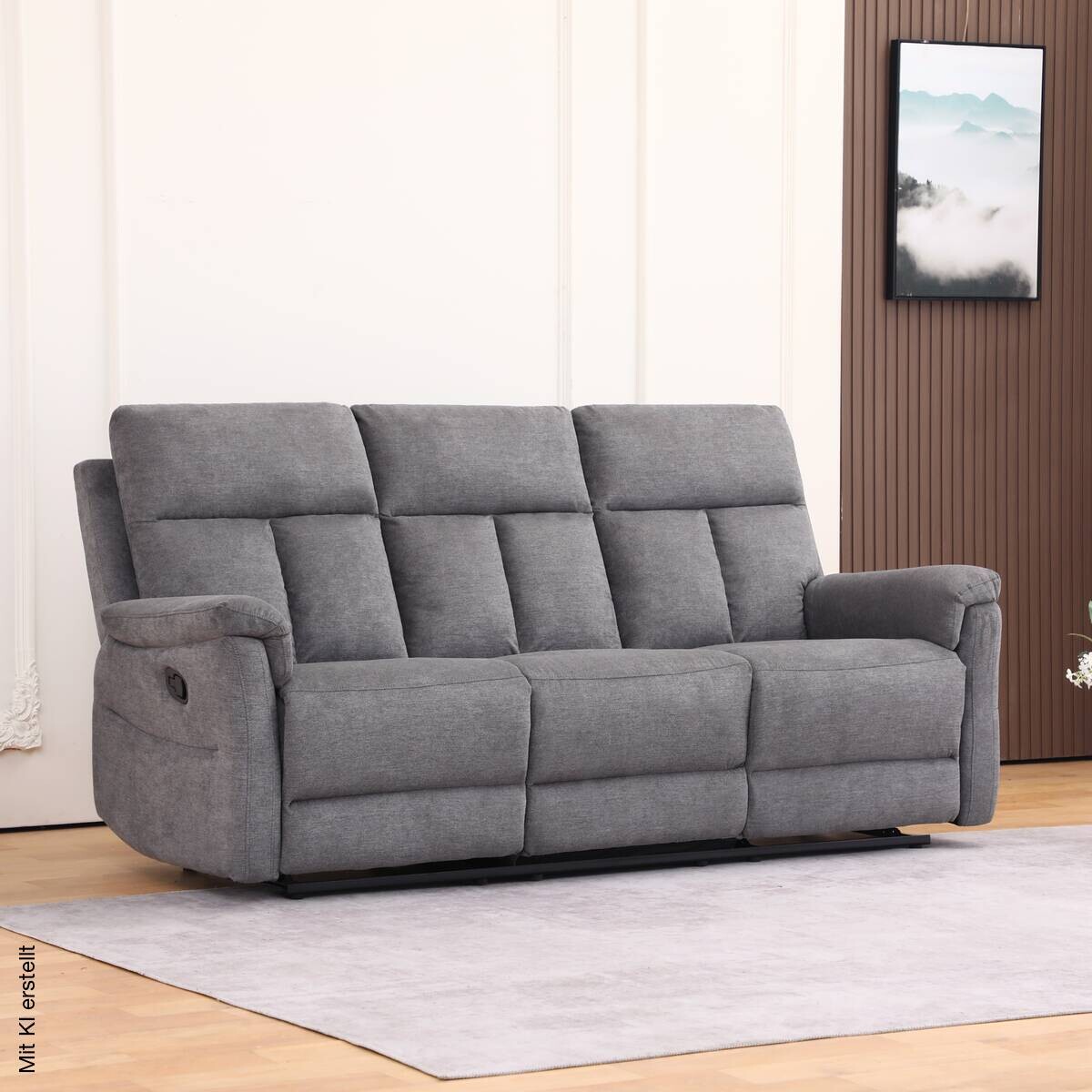 Sofa grau Polyester B/H/T: ca. 203x102x94 cm