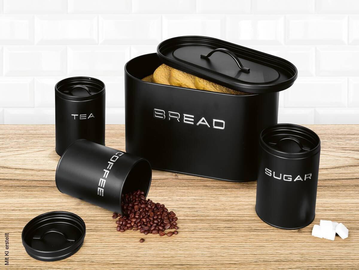 GOURMETmaxx Vorratsdosenset schwarz B/H/L: ca. 18x23x34 cm