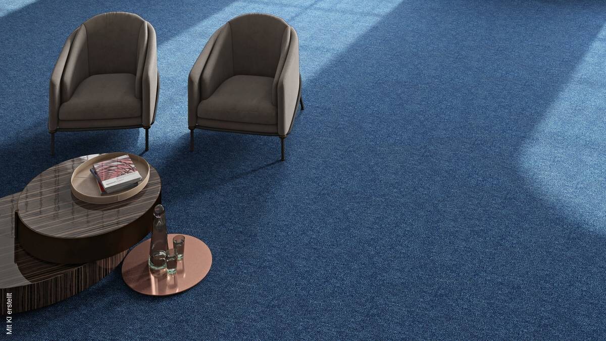 Teppichfliese Sierra blau B/L: ca. 50x50 cm pro Stück | blau | 50,00/50,00 cm