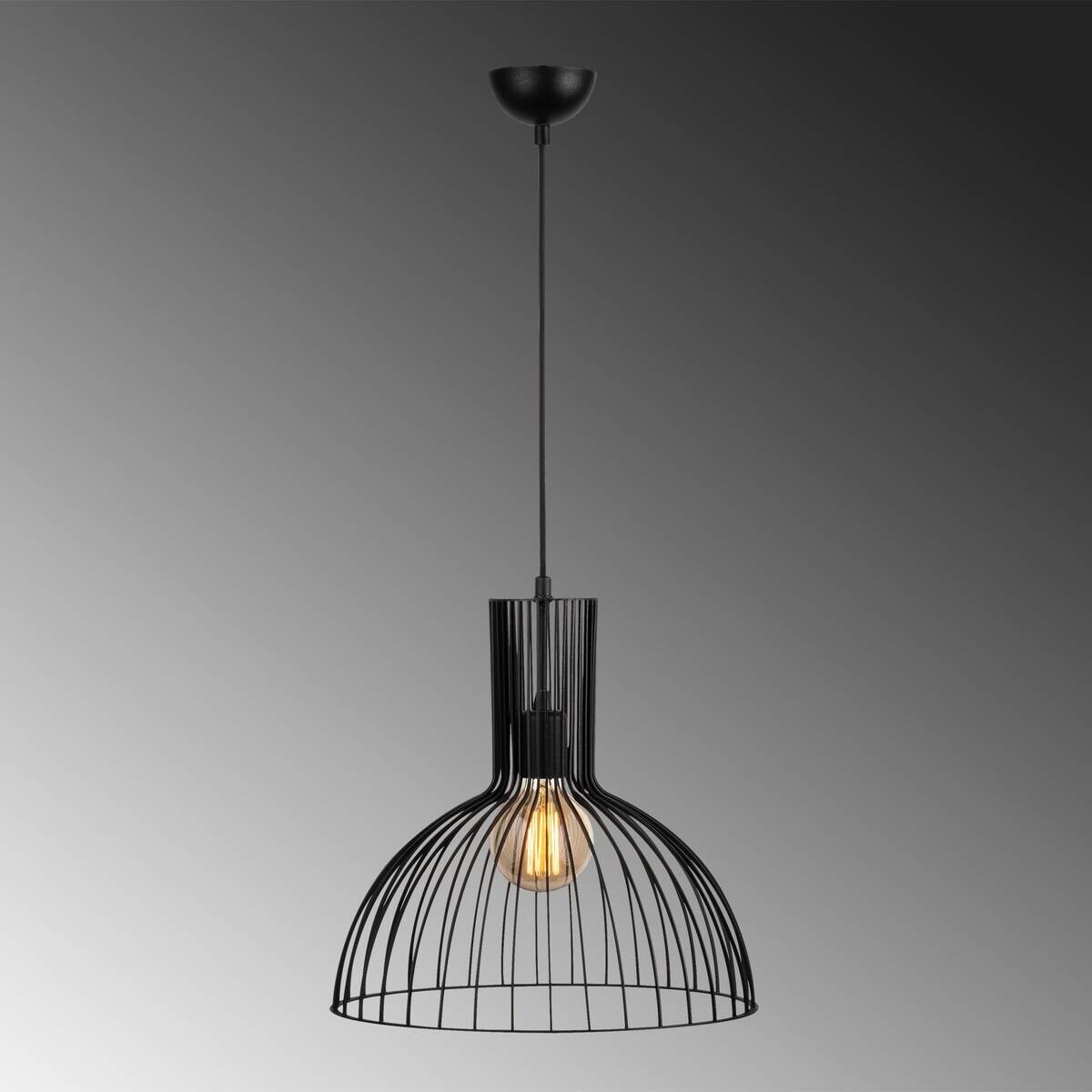 Opviq Pendelleuchte Fellini schwarz Metall B/H/T/L/D: ca. 38x136x38x38x38 cm E27 1 Brennstellen