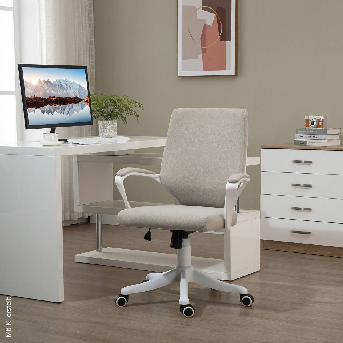 Drehstuhl 921-536BG beige weiß