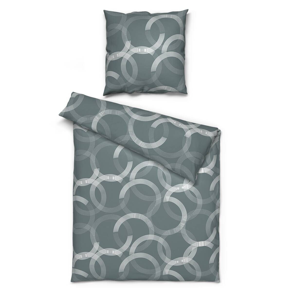 Microfaser Bettwäsche grau 100% Polyester B/L: ca. 135x200 cm
