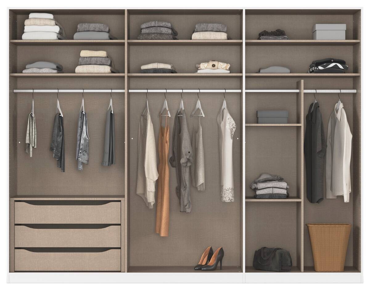 Kleiderschrank Alabama grau B/H/T: ca. 271x210x54 cm