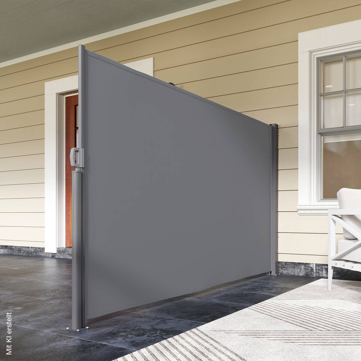 Outsunny Seitenmarkise dunkelgrau Aluminium B/H/L: ca. 1x180x300 cm
