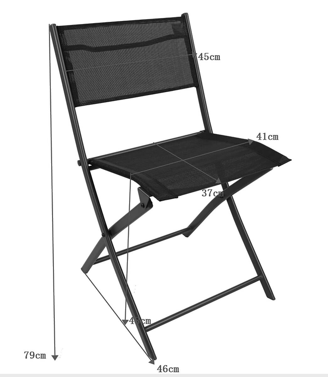 VCM Gartenstuhl 4er Set Sumila rot Metall B/H/L: ca. 45x79x46 cm