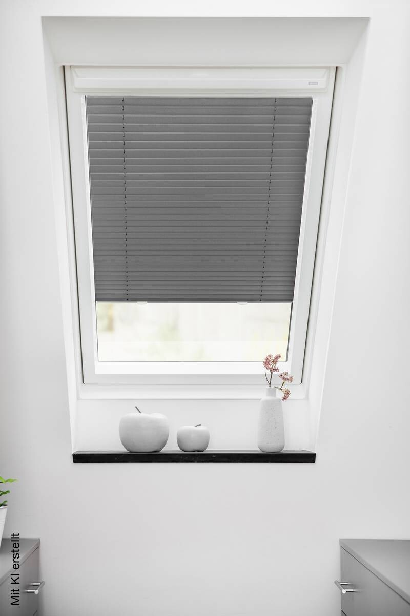 LICHTBLICK Dachfensterplissee grau 100% Polyester B/L: ca. 36,3x60 cm