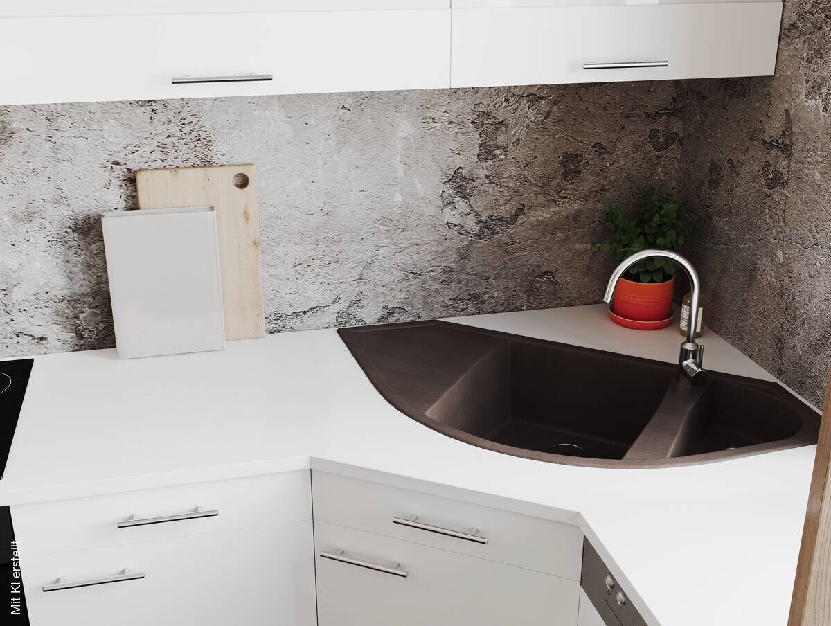 Respekta Einbauspüle Arlington schwarz Granit B/H/T: ca. 110,5x19,5x52 cm